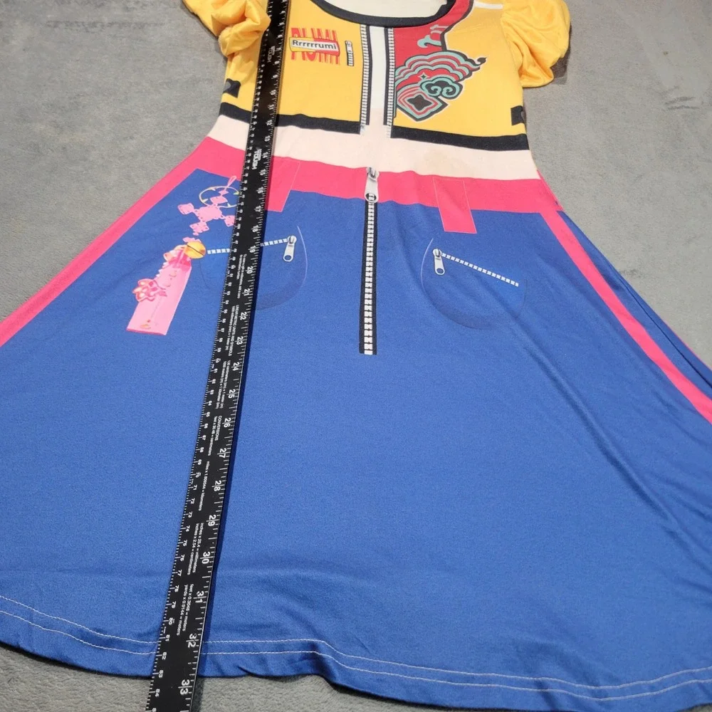 Dress Girls 150 Blue Yellow Rrrrrrumi Graphic Cosplay‎ Flutter Sleeve Kawaii Art